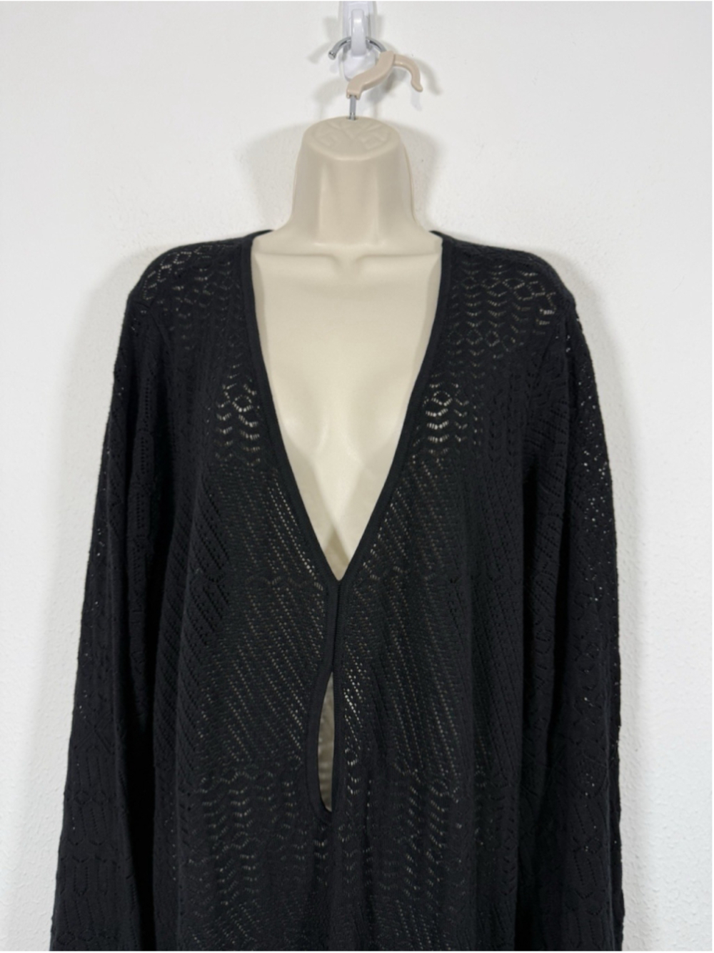 FUTURE COLLECTIVE JENNY K LOPEZ Black Crochet Maxi Dress 3X Beach Cover Up Boho - Picture 5 of 12